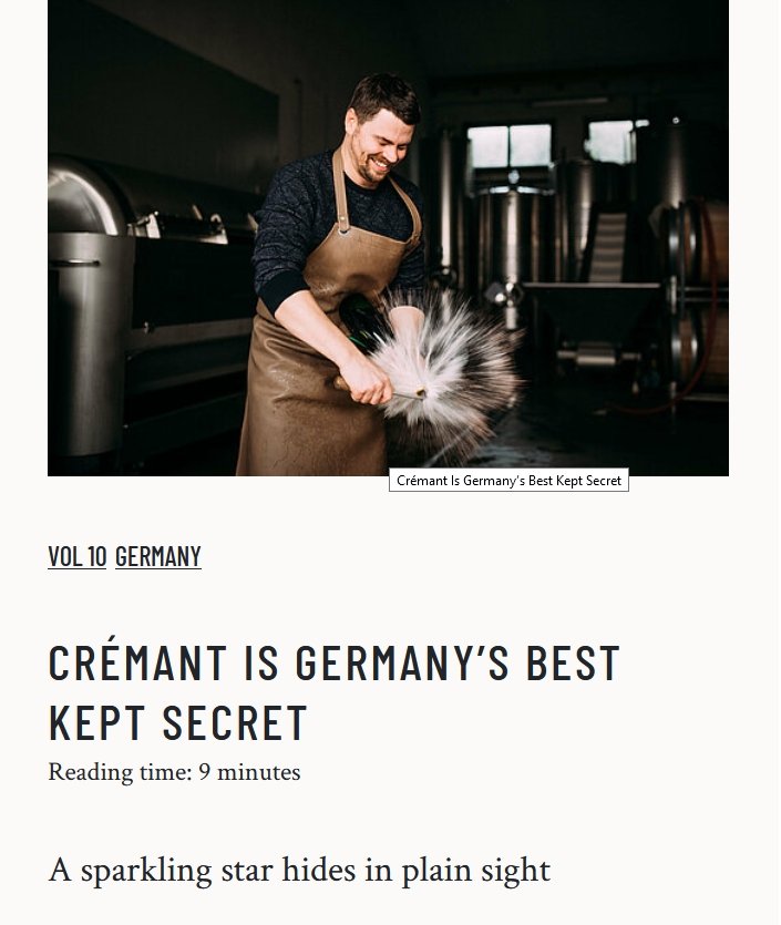 TRINK Magazine: "Crémant is Germany's Best Kept Secret" - von Nicole Wolbers